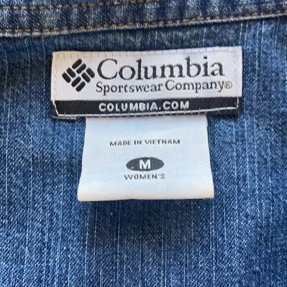 Columbia Jean Jacket blue denim button down medium pockets - Picture 14 of 16